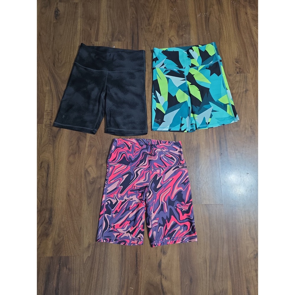 Under Armour Bike Shorts Women Small Multicolor Excellent Bundle HeatGear 3pk